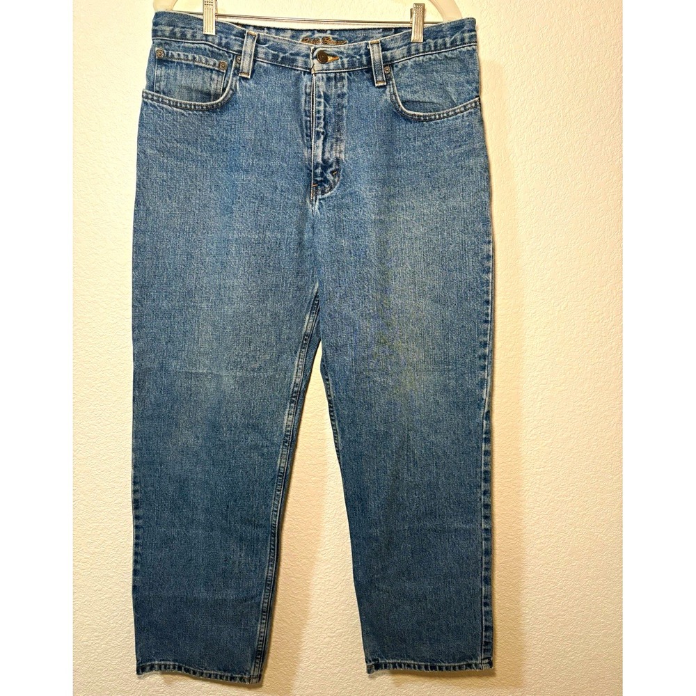 Eddie Bauer Men's Straight Jeans Classic Fit Mid Rise Blue Medium Wash Denim